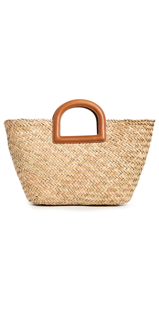 Madewell Large Basket Tote Saddle Brown Multi