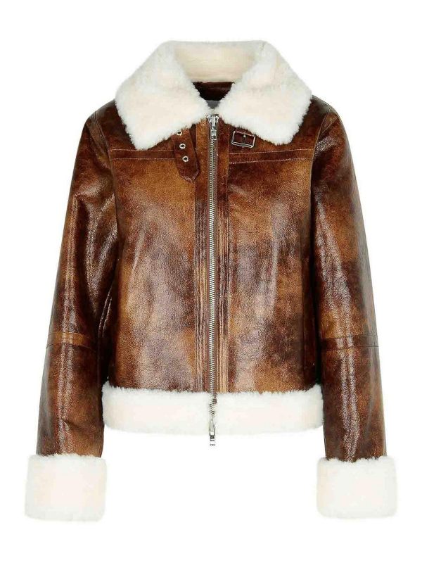 Stand Studio Blouson En Cuir - Marron