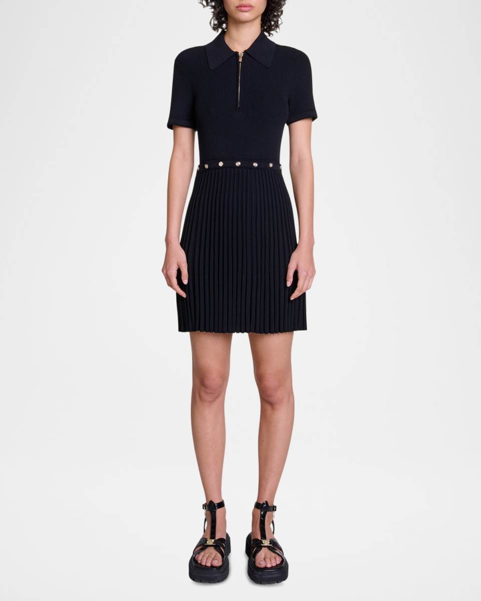 Ritourna Snap-Cutout Short-Sleeve Mini Polo Dress