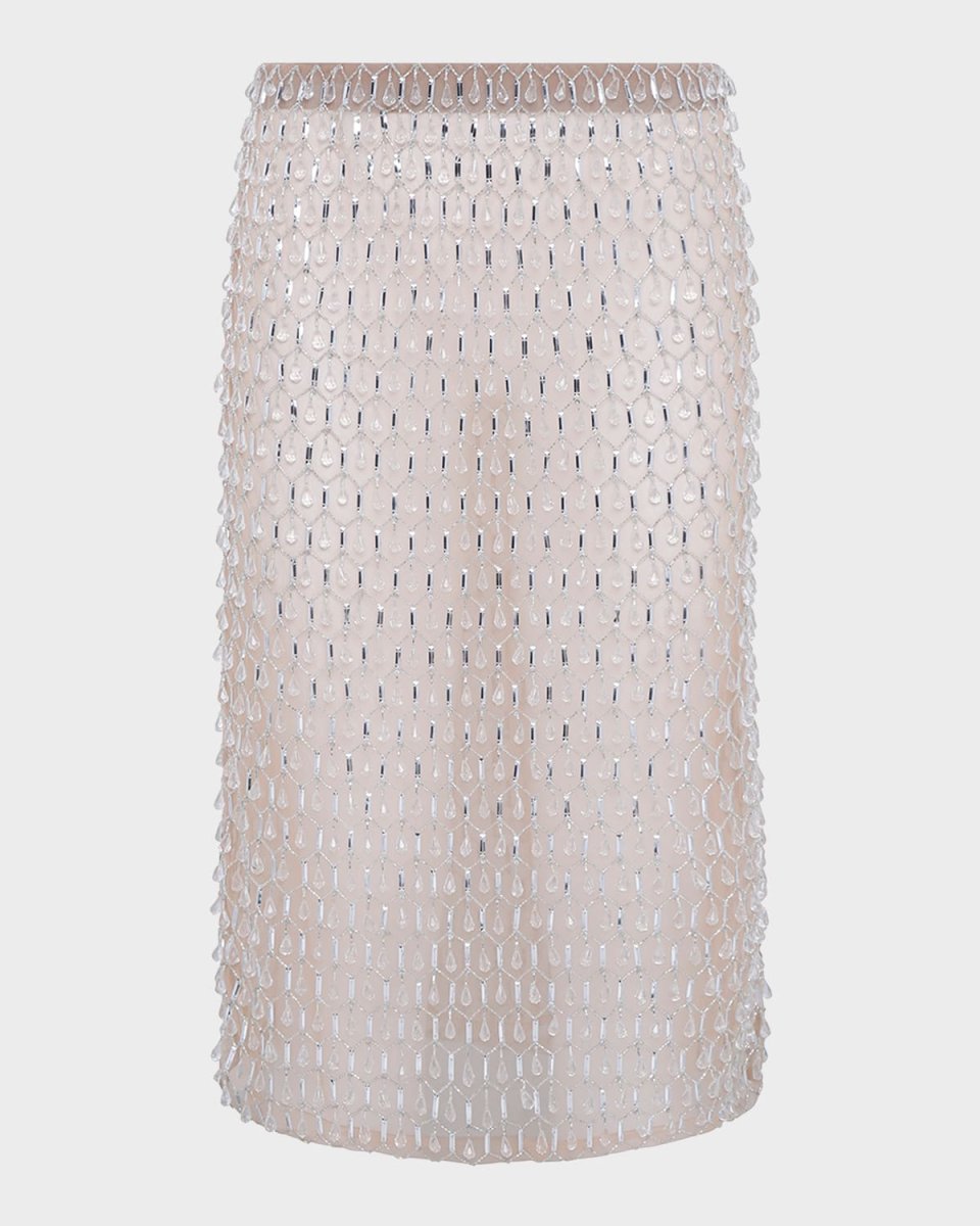 Drop Embroidery Midi Skirt