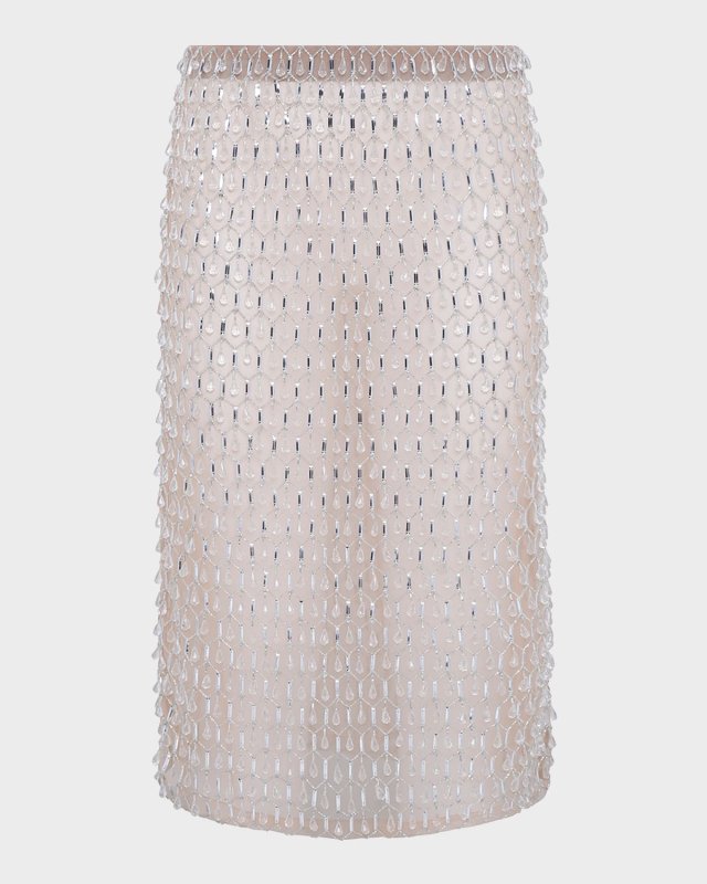 Drop Embroidery Midi Skirt