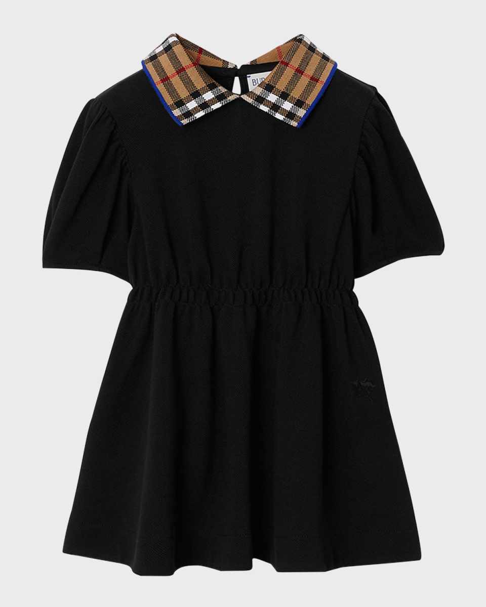 Girl's Alesea Check Collar Polo Dress, Size 6M-2