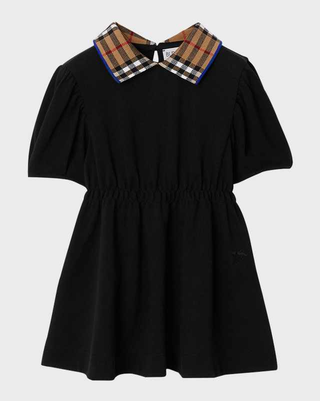 Girl's Alesea Check Collar Polo Dress, Size 6M-2