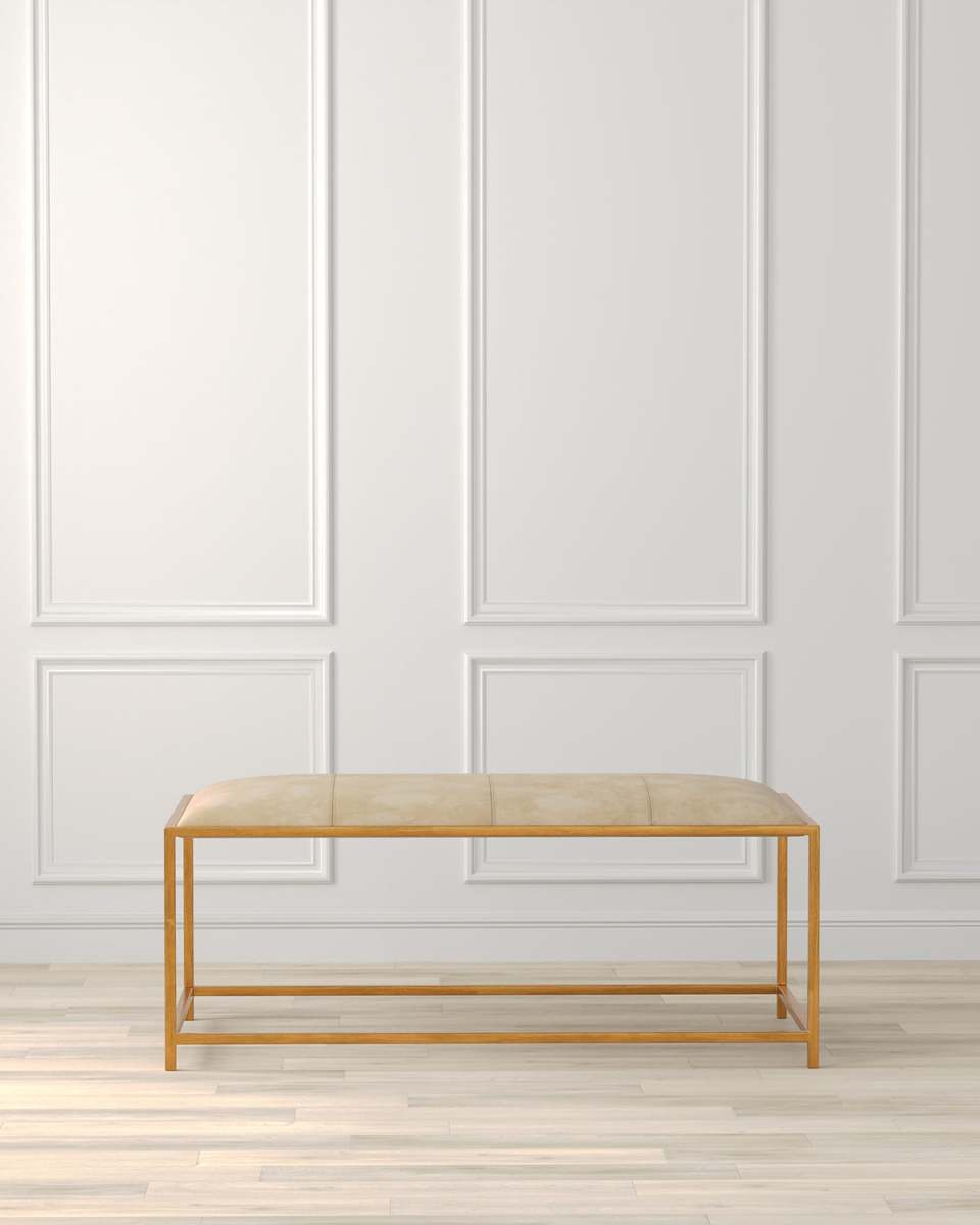 Montvale Leather Bench, 48"