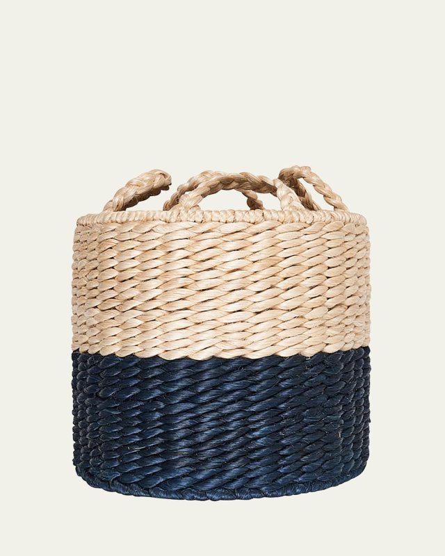 Lubid Blue-Dipped Abaca Basket, 16"