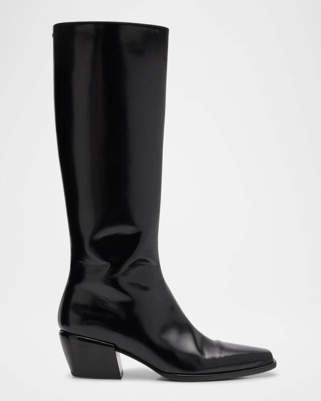 Joni Leather Zip Knee Boots