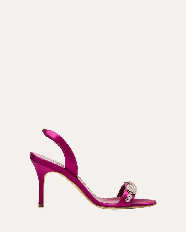 Crystal Satin Halter Sandals