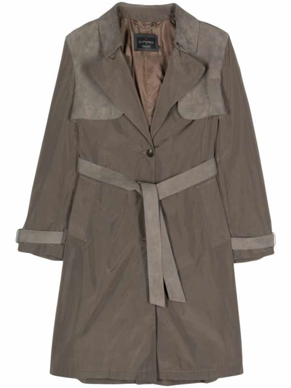 contrast-panel trench coat