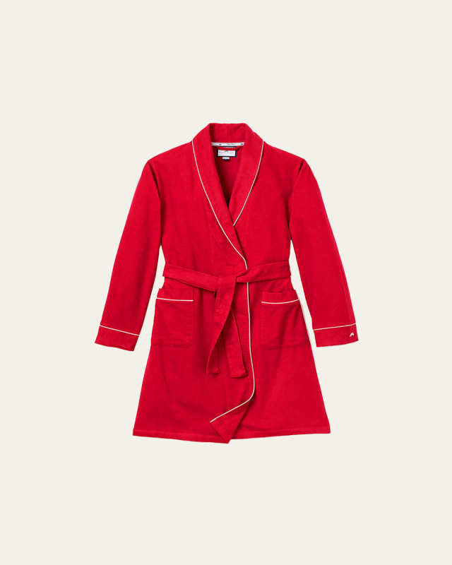 Flannel Contrast-Piping Robe, Size 2-14
