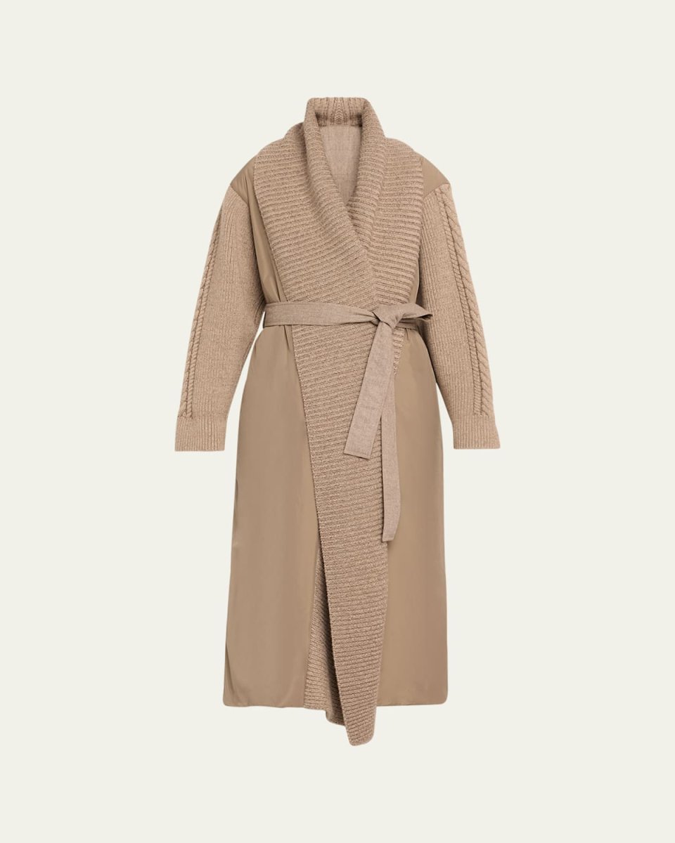 Reversible Mixed Media Puffer Coat