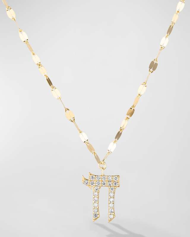 Flawless Chai Pendant Necklace with Jump Ring, 16-18"L