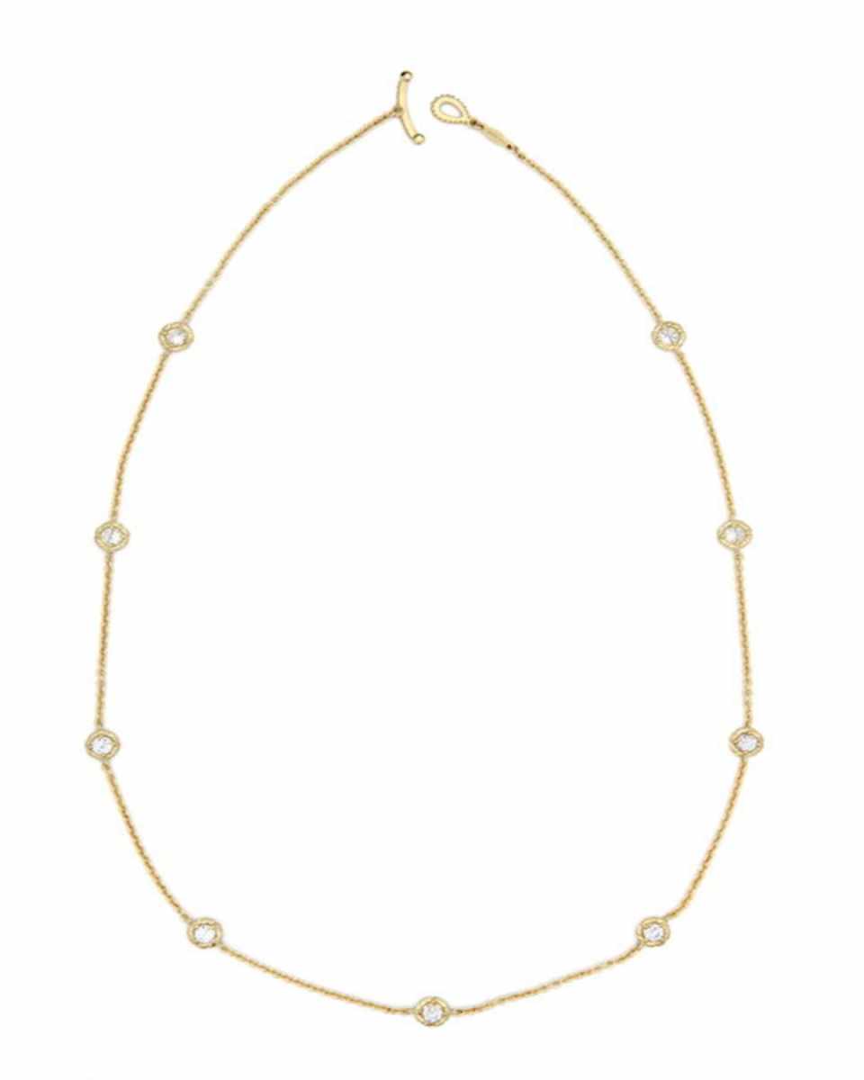 18K GOLD DIAMOND STONE CHAIN