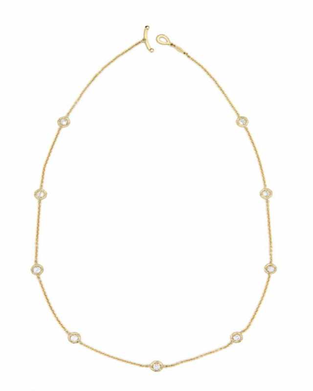 18K GOLD DIAMOND STONE CHAIN