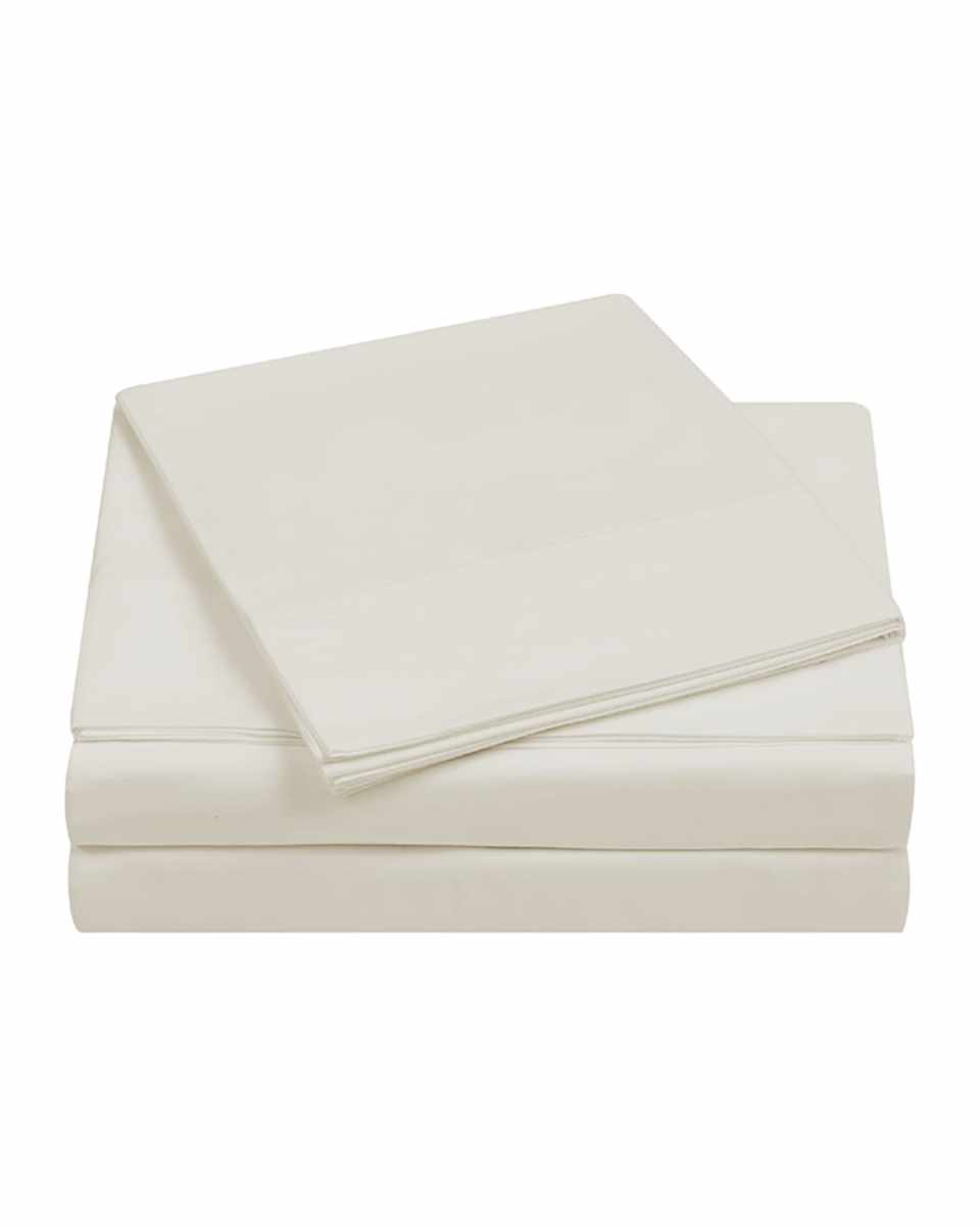 4-Piece 400-Thread Count Percale King Sheet Set, Vanilla Ice