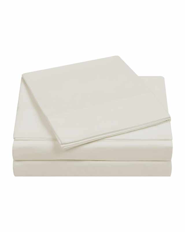 4-Piece 400-Thread Count Percale King Sheet Set, Vanilla Ice