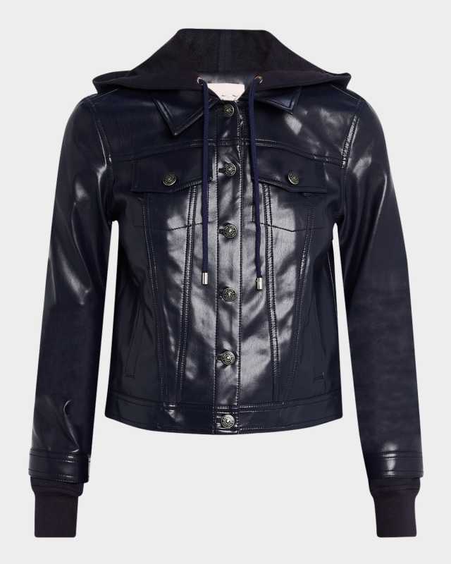 Jess Vegan Leather Combo Jacket