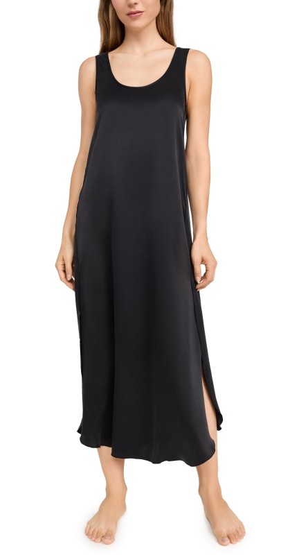 Lunya Washable Silk Tulip Dress Immersed Black
