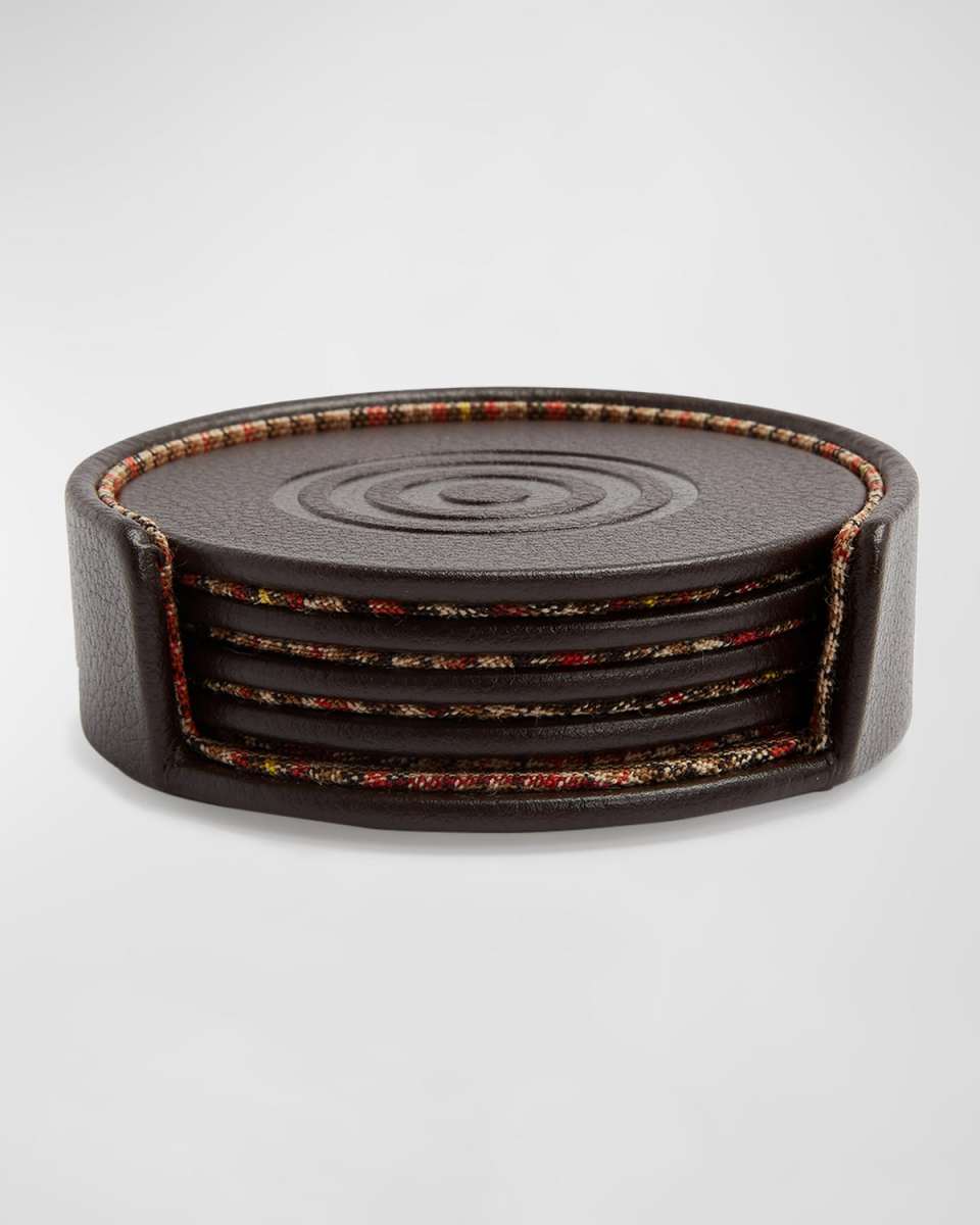X WM Brown 4-Piece Coaster Set