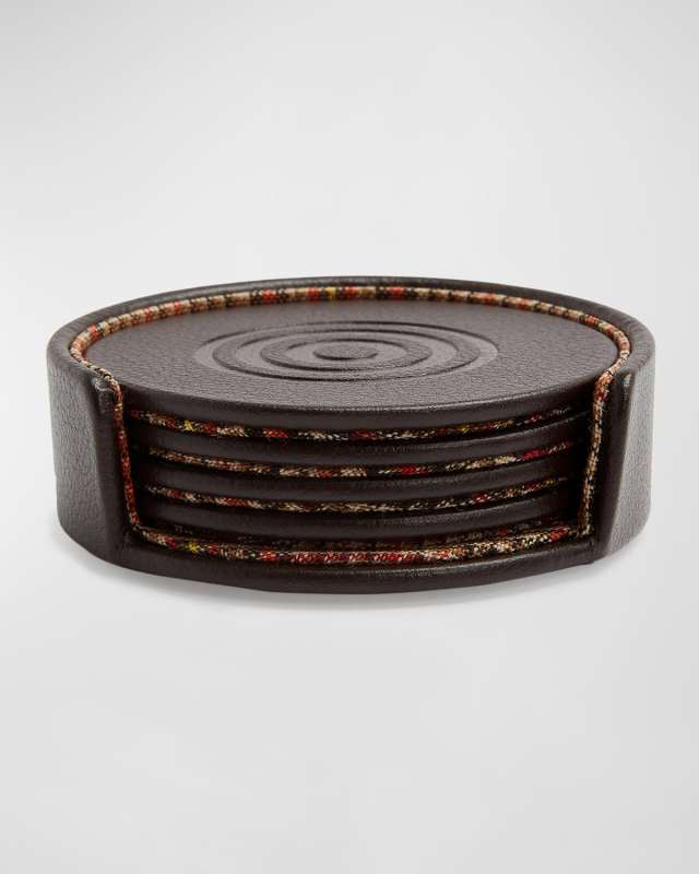 X WM Brown 4-Piece Coaster Set