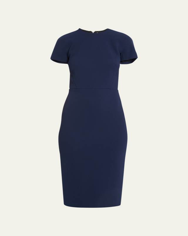 T-Shirt Fitted Midi Dress with Back Zipper