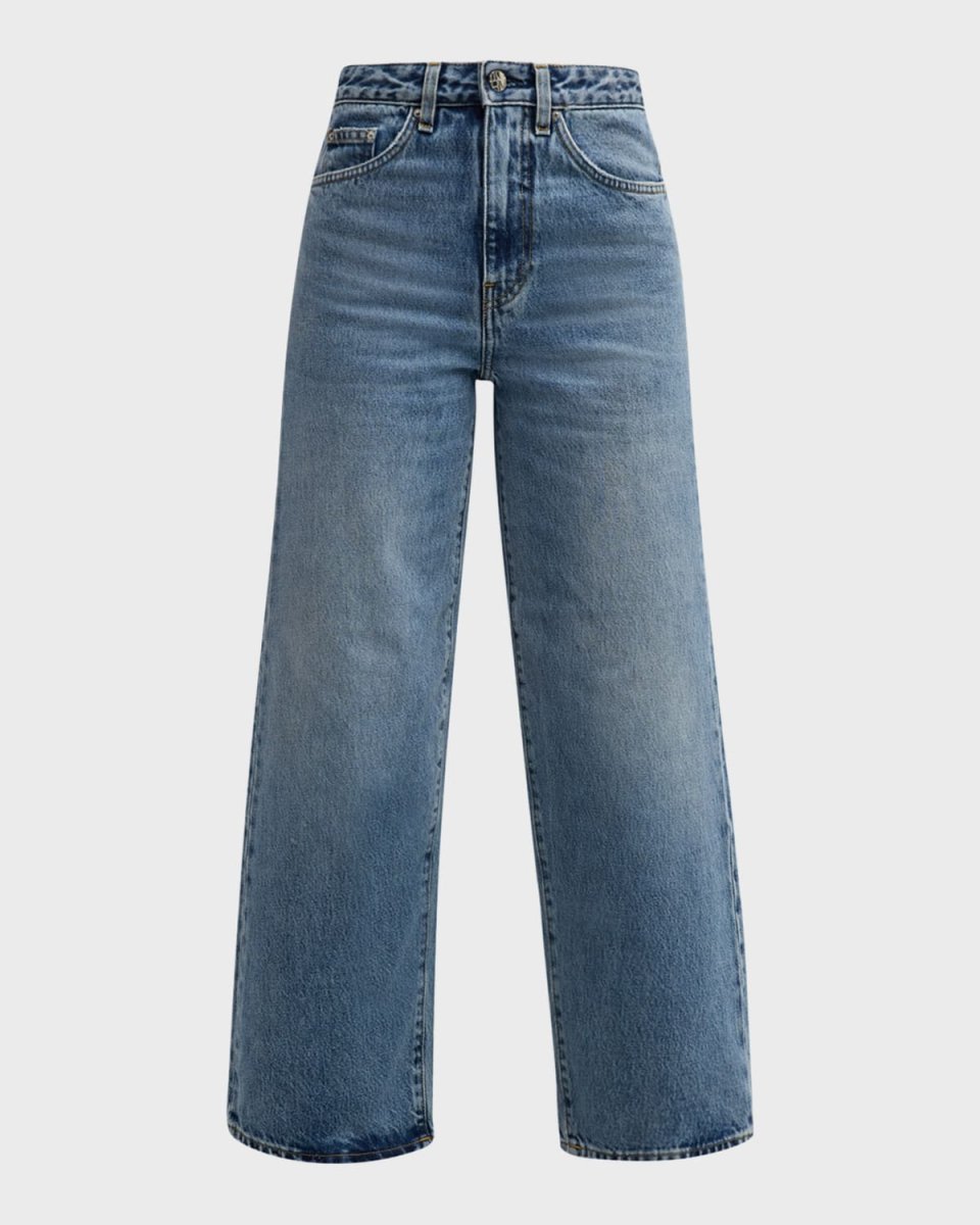 Mid-Rise Wide-Leg Ankle Jeans