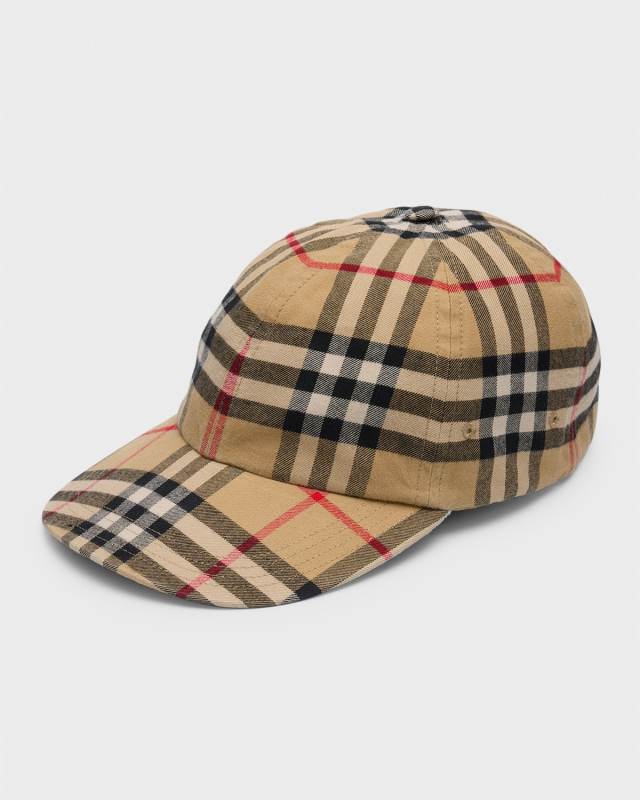 Men's Vintage Check Cotton Baseball Cap