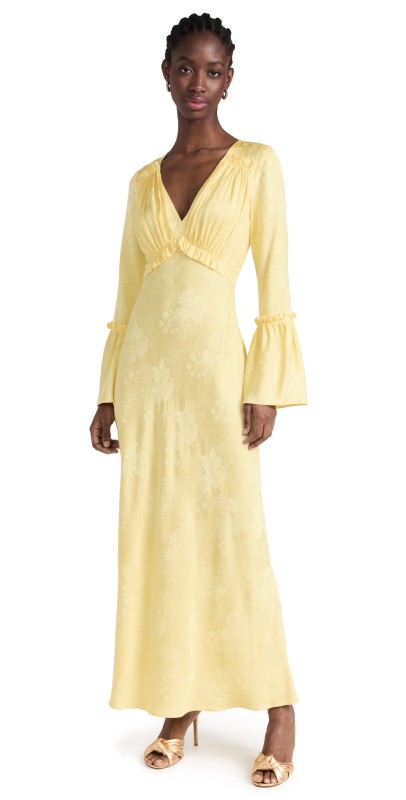 LoveShackFancy Kalona Dress Pastel Yellow