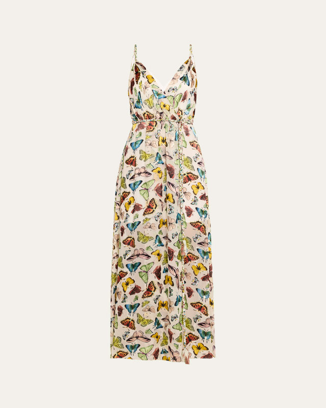 Boundless Butterfly Renita Ruffle Hem Wrap Dress