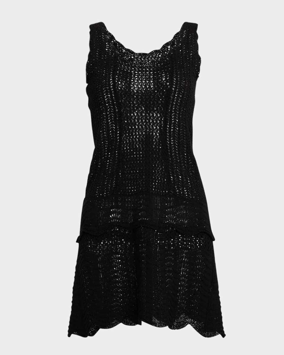 Crochet-Knit Tank Mini Dress