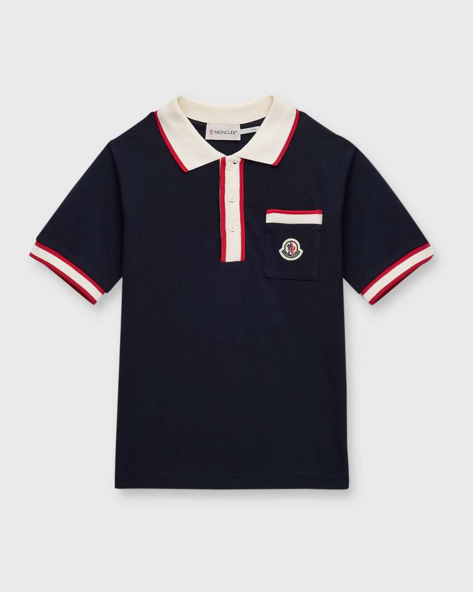 Boy's Short-Sleeve Logo Polo Shirt, Size 4-