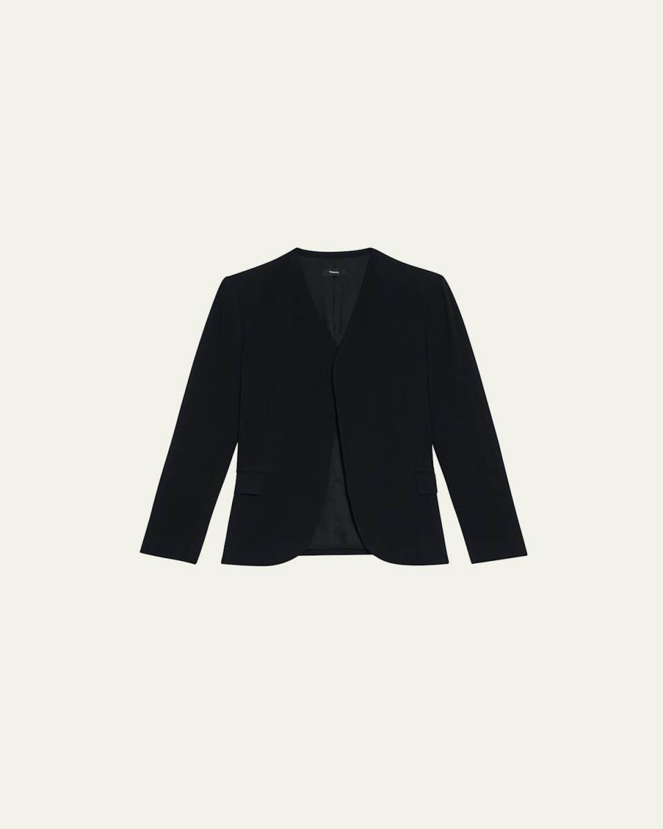 Admiral Crepe Darted Cutaway Blazer