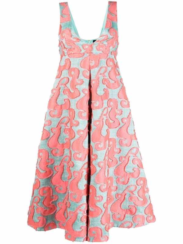 appliqué midi dress