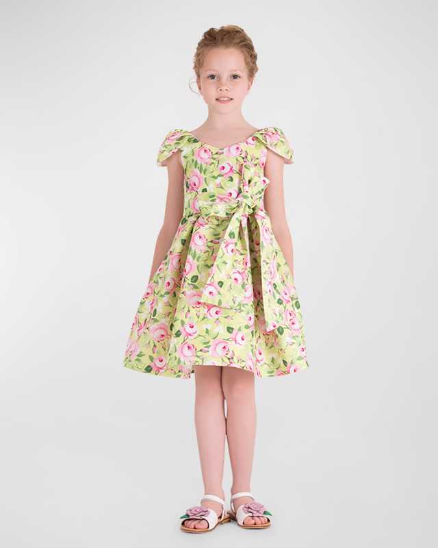 Girl's Floral Aloha Dress, Size 3T-10