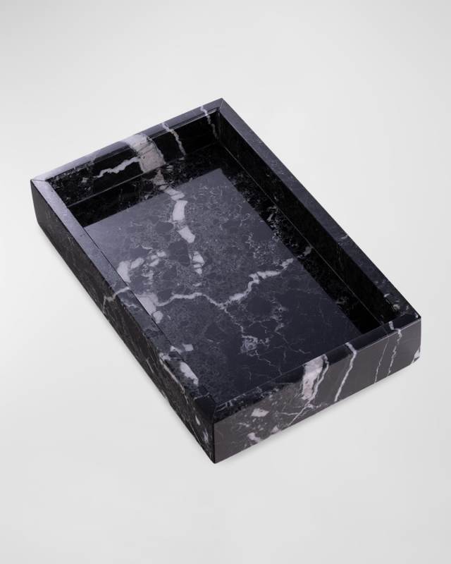 Ezra Black Zebra Marble Towel Tray