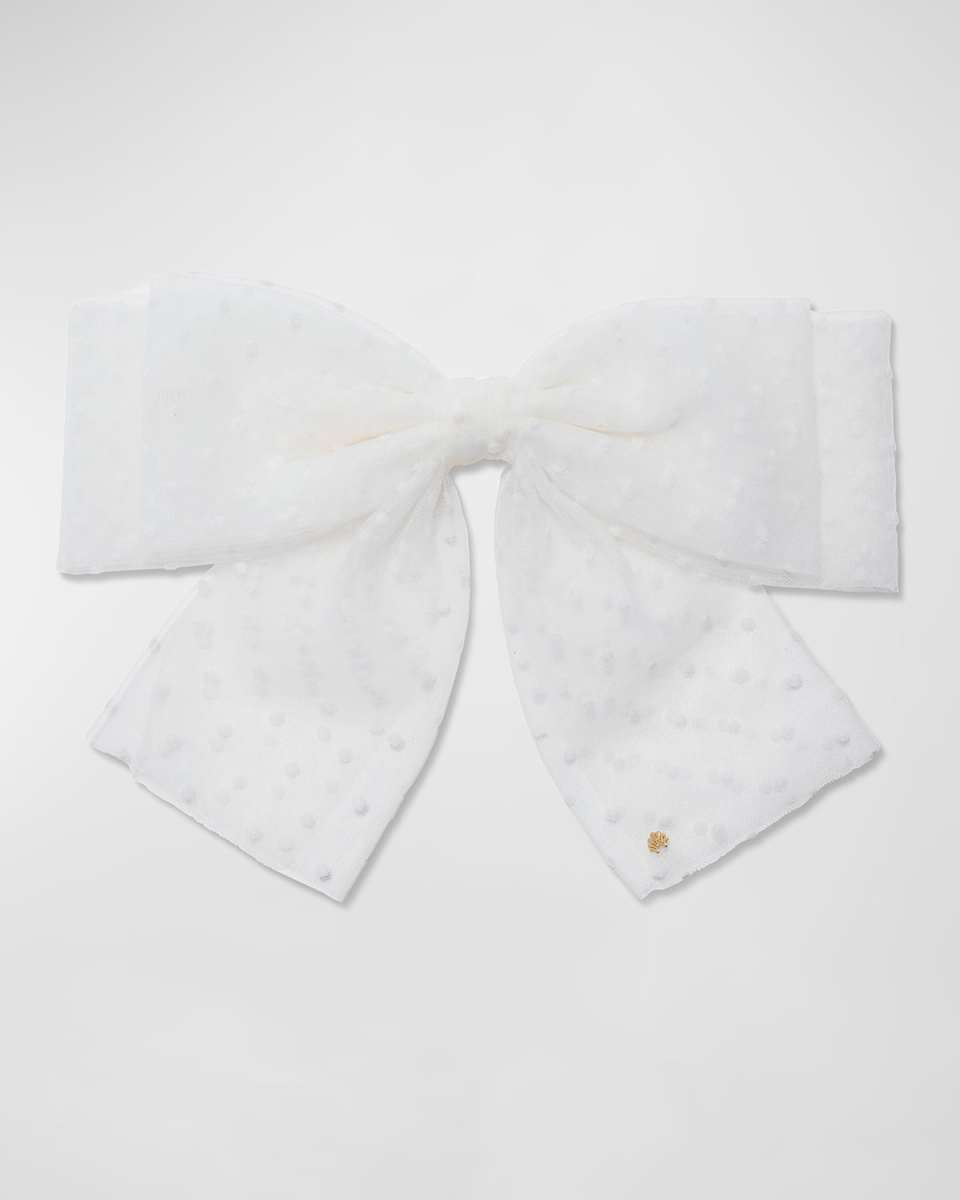 Sheer Swiss Dot Bow Barrette