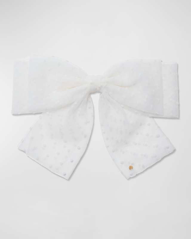 Sheer Swiss Dot Bow Barrette