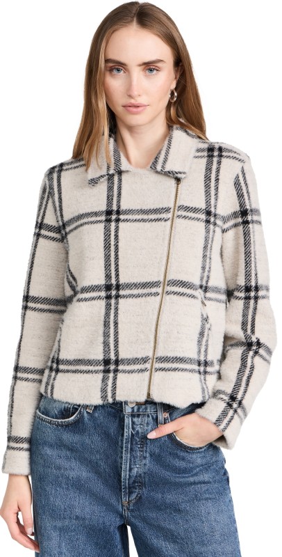 Z Supply Wakefield Plaid Jacket Off White