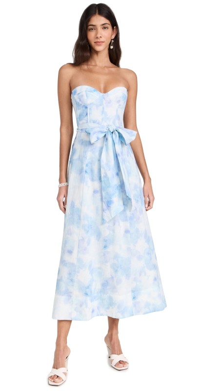 BARDOT Vibrant Tie Dye Midi Dress Aqua Tie Dye
