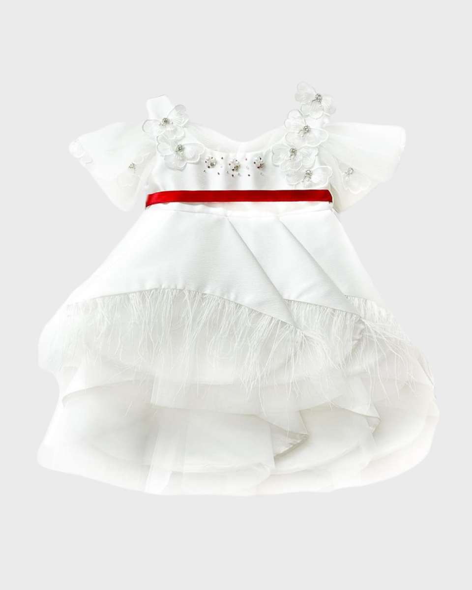 Girl's Constanza Layered Ceremony Dress, Size 12M-10