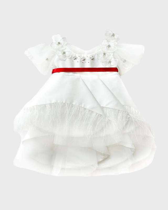 Girl's Constanza Layered Ceremony Dress, Size 12M-10