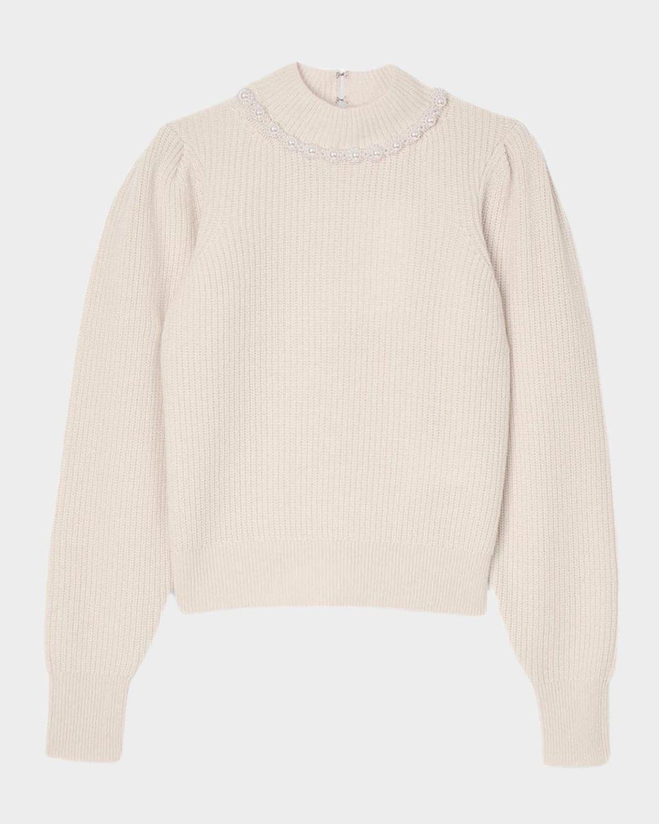 Lisa Beaded Wool-Cashmere Sweater