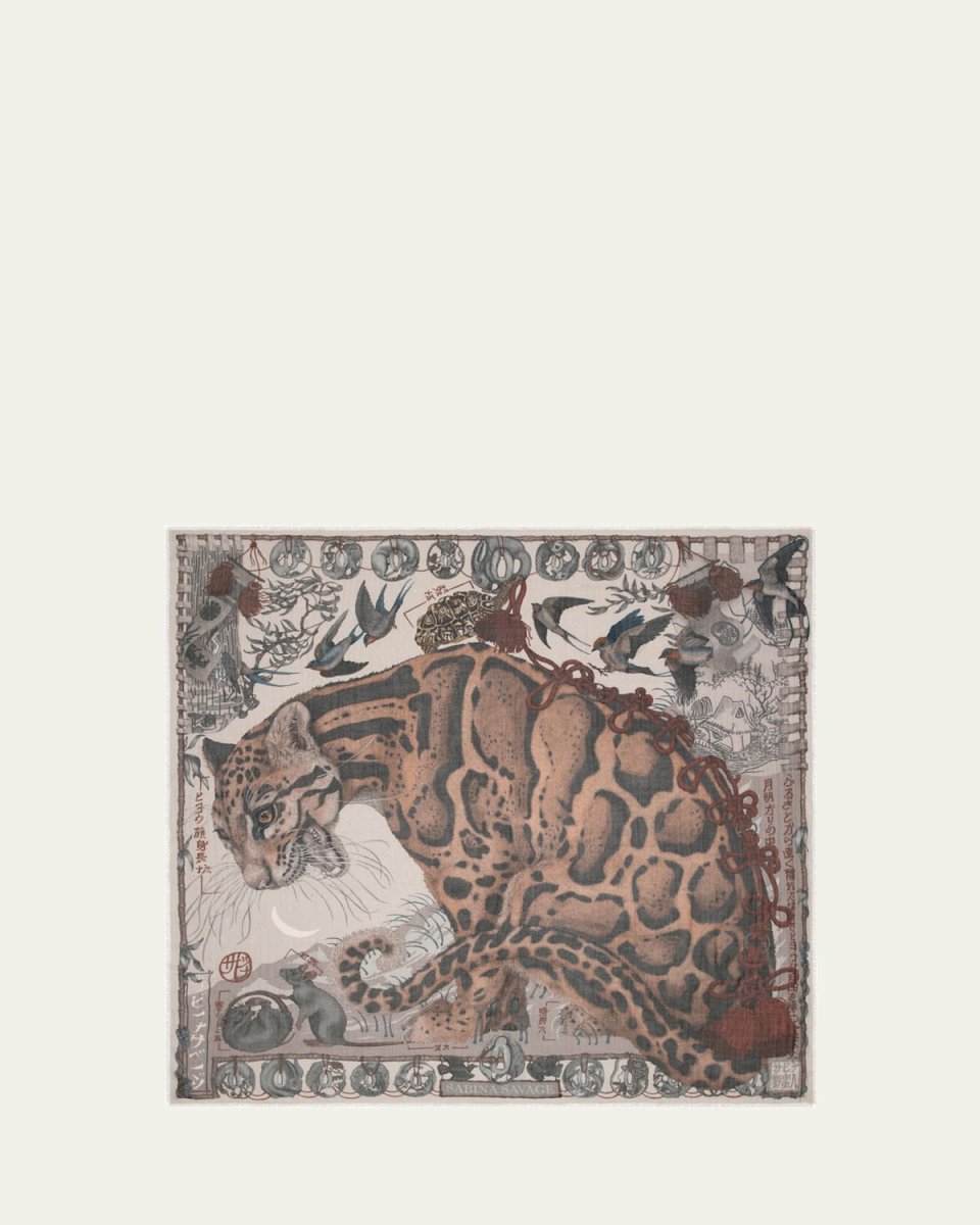 Lunar Leopard Cashmere Square Scarf