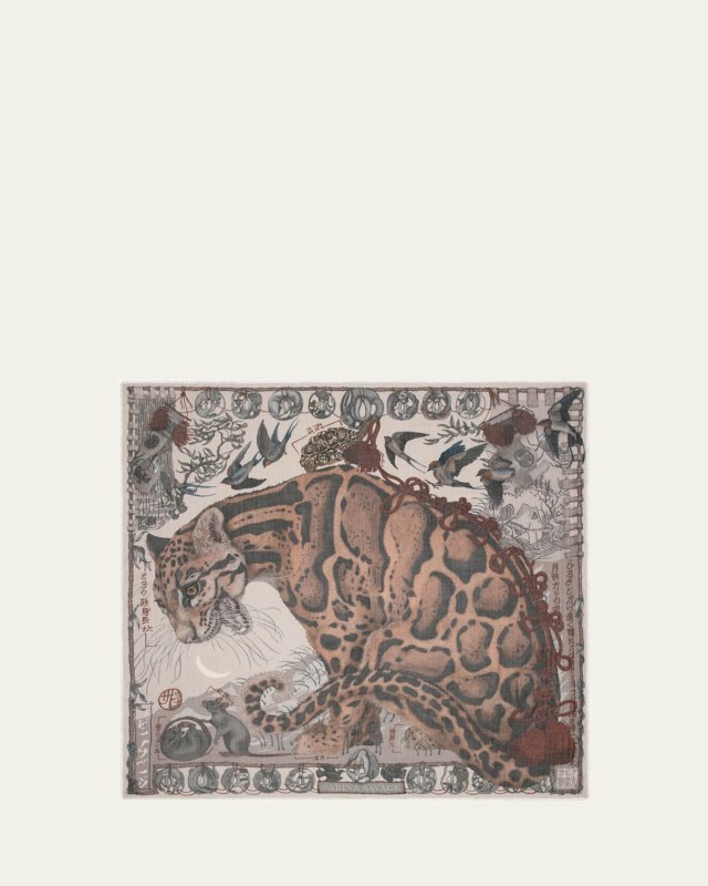 Lunar Leopard Cashmere Square Scarf