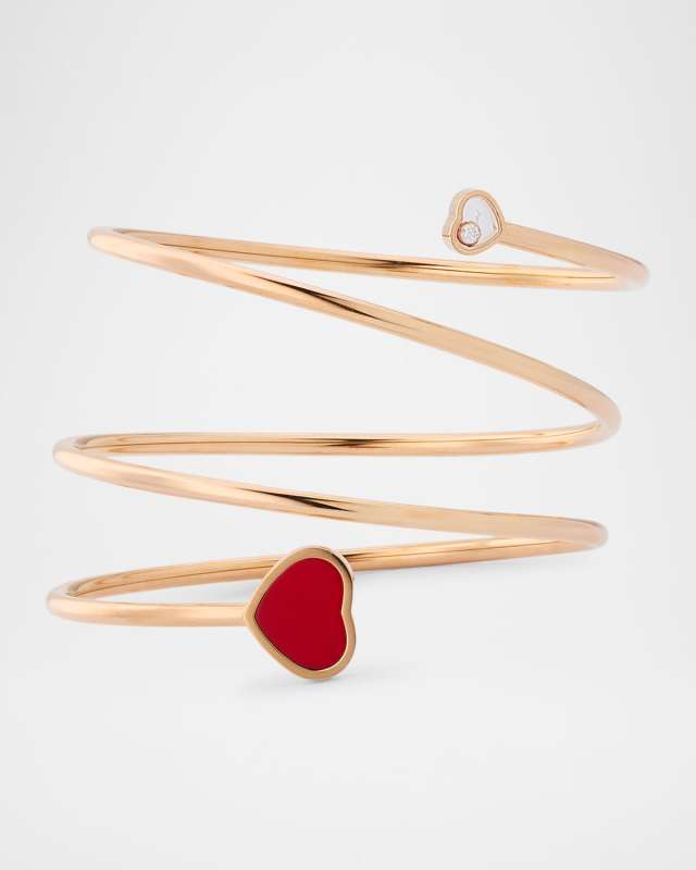 Happy Hearts 18K Rose Gold Diamond Bracelet