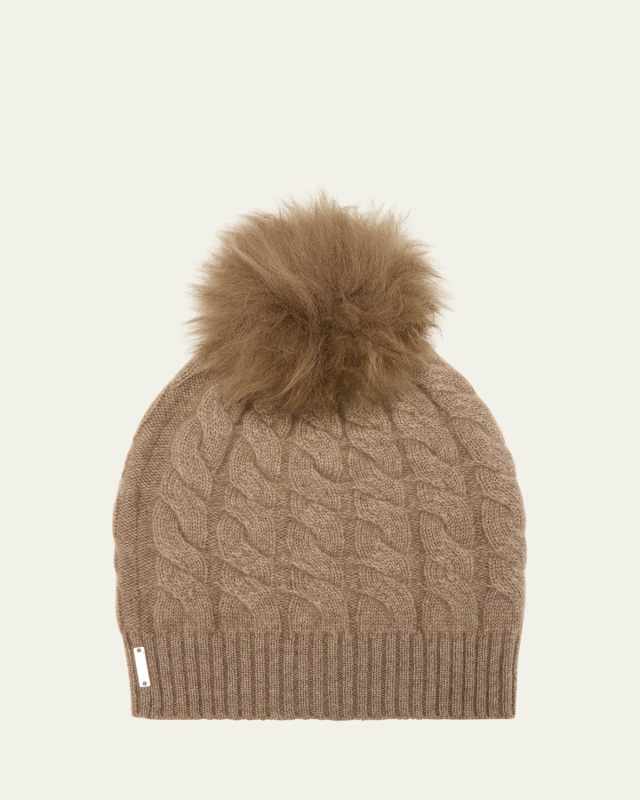 Cashmere Knit Toscana Lamb Pom Beanie