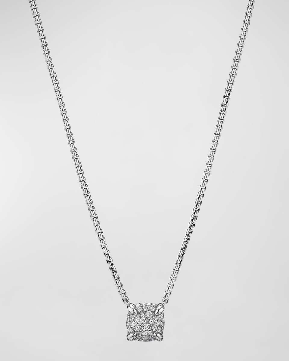 Chatelaine Full Pave Pendant Necklace in Silver