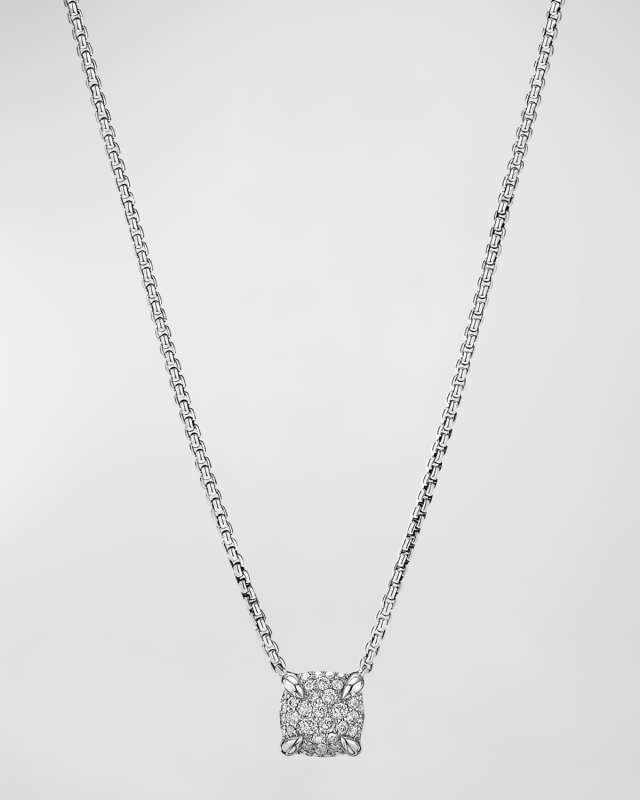 Chatelaine Full Pave Pendant Necklace in Silver