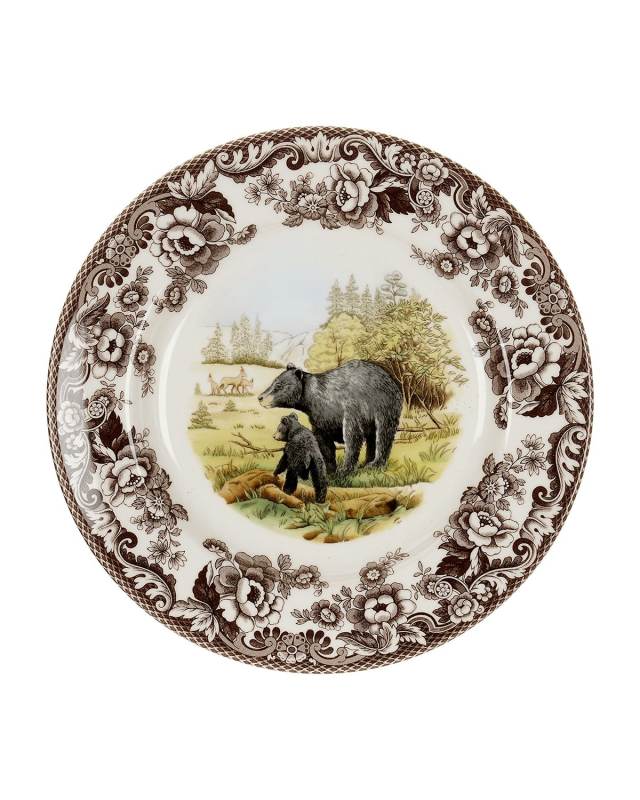 Woodland American Wildlife Black Bear Dinner Plate