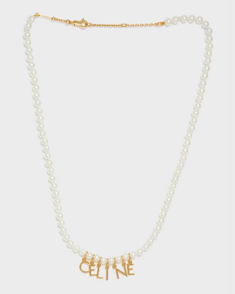 Pearl Brass & Glass Necklace