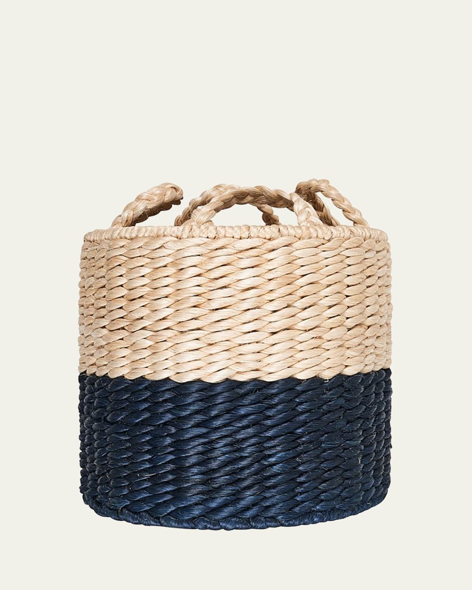 Lubid Blue-Dipped Abaca Basket, 20"